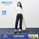 simple pieces【寬松蛋卷褲】春新款SPS牛仔褲女九分大翻邊直筒褲 復古藍/身高153-164(現貨) L 90-93（105-115斤）