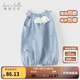 戴維貝拉（DAVE＆BELLA）夏款新品新生兒服裝嬰兒連體衣女寶寶哈衣 天藍色DBW14173-2A 80cm （建議身高73-80cm）