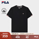FILA 斐樂(lè)官方t恤短袖男子針織短袖衫2025夏新款時(shí)尚休閑簡(jiǎn)約圓領(lǐng)上衣 傳奇藍(lán)-NV L 175/96A/L