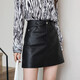桃伊悠（taoyiyou）皮裙半身裙女士2025秋冬新款高腰氣質(zhì)a字裙防走光通勤顯瘦pu短裙 黑色 M