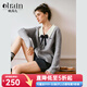 Olrain歐芮兒灰色翻領(lǐng)毛衣女裝秋季法式學(xué)院風(fēng)套頭衫 灰色 M