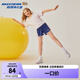Skechers斯凱奇女童夏季褲子兒童休閑透氣舒適透氣戶(hù)外運動(dòng)短褲L225G033 中世紀藍/007D 160