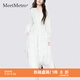 MeetMetro瑪依爾法式浪漫淑女連衣裙女2025秋新款優(yōu)雅氣質A字長裙 白色【現貨閃電發(fā)】 L