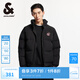 杰克·瓊斯（JACK&JONES）男裝衣服秋季寬松字母印花潮流百搭舒適棉服男立領(lǐng)短款棉衣外套厚 黑色E40 黑色E40 S 170