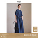 旅途原品ltyp 明星同款「自然風(fēng)」真絲牛仔連衣裙 簡(jiǎn)約顯瘦氣質(zhì)新款秋季 丹寧藍 M