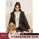 紫涵（ZIHAN）紫涵中長(cháng)款雙面羊毛大衣女2025冬季新款簡(jiǎn)約氣質(zhì)保暖連帽毛呢外套 布朗棕 XS