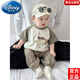 迪士尼（Disney）嬰兒套裝夏季薄款超萌可愛(ài)T恤上衣寶寶夏裝防蚊褲兩件套洋氣周歲 小狗短袖+灰綠色防蚊褲兩件套 90 尺碼1~2歲【 80-90cm】