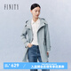 菲妮迪（FINITY）品牌風(fēng)衣春季新款簡(jiǎn)約休閑風(fēng)連帽耐皺時(shí)尚外套上衣女 藍(lán)色 M