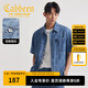 卡賓（CABBEEN）【涼感牛仔】男裝 滿(mǎn)印老花襯衫25夏季新款短袖襯衣外套上衣 蔚藍色47 XL /180/52