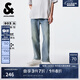杰克·瓊斯（JACK&JONES）男裝潮時尚舒適百搭簡約風個性字母印花九分直筒牛仔褲225232029 E40淺牛仔藍 32 175 W32