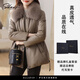 薩拉維夫（SLLAVIF）品牌高檔輕奢毛領(lǐng)真皮皮衣衣服女2025冬新款寬松皮衣短外套小個(gè)子 卡其色 2XL 建議135-145(斤)