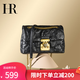 HR赫蓮娜包包女包真皮小香風(fēng)鏈條包情人節禮物女友貓爪紋單肩斜挎包 黑色