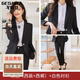 戈賽亞春秋冬季裝新款韓版時(shí)尚氣質(zhì)小西裝女式職業(yè)裝套裝修身西服外套女 黑色西裝+褲+179白襯衫 L
