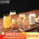 CLITON玻璃水杯家用茶杯牛奶杯果汁飲料杯辦公水杯套裝375ml 6只裝