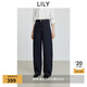LILY2025冬新款復(fù)古原色加絨寬松休閑通勤深色牛仔褲闊腿香蕉褲女 419牛仔藍(lán) XL