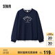 森馬（Semir）史努比系列衛(wèi)衣女拼接假兩件寬松冬2024繡花抓絨上衣109724116003
