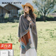 MAINLYKITTY民族風披肩女秋冬季旅游外搭披風斗篷生日禮物送女友老婆 【橘色】-禮盒裝