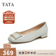 他她（TATA）氣質(zhì)單鞋女鞋通勤工作鞋平底晚晚鞋2025春季新款7ZS01AQ4 蘭色 38