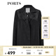 PORTS寶姿 商場(chǎng)同款新品女裝百搭鏤空西裝夾克LL8J018KWN015 黑色 M (6)