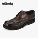 Walker Shop正裝鞋男士皮鞋英倫商務(wù)套腳休閑皮鞋系帶厚底男鞋【頭層牛皮】 深棕色 40