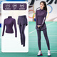 phigeer半拉鏈羽毛球運動(dòng)套裝女秋季專(zhuān)業(yè)跑步速干衣網(wǎng)球服長(cháng)袖健美操服裝 黛紫色兩件套（紫褲） M