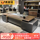 奧森銘高檔輕奢老板桌總裁桌簡(jiǎn)約現代辦公桌椅組合辦公室一字型大班臺 2.4米老板桌