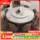 采薇 大理石餐桌家用餐桌椅組合實(shí)木白蠟?zāi)敬髨A桌現(xiàn)代簡(jiǎn)約圓形飯桌 1.5米餐桌(帶轉(zhuǎn)盤）+8張餐椅