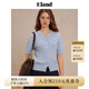 ELAND衣戀針織T恤女下擺羅紋甜美風(fēng)經(jīng)典絞花短袖上衣2025夏新款 淺藍色(51)L/Blue L /170