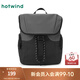 熱風(fēng)（Hotwind）男士背包2025年春季新款休閑翻蓋雙肩包大容量商務(wù)通勤電腦包 72黑灰 F