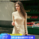 Olrain歐芮兒法式毛衣針織衫女春裝新款時(shí)尚氣質(zhì)加絨打底衫 辰紗米色 L