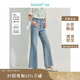 茵曼復(fù)古水洗微喇牛仔褲2025夏季女裝新款通勤修身顯瘦長褲 牛仔藍(lán) 29