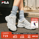 FILA 楊冪同款|斐樂(lè )官方女鞋FERN2運動(dòng)鞋2025秋季新款蕨草鞋2代休閑鞋 白中白/亮灰-AB 36.5