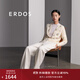 ERDOS 春夏修身顯瘦百搭復古風(fēng)摩登闊腿褲絲棉混紡條絨女褲休閑褲 白 155/64A/S