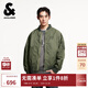 杰克·瓊斯（JACK&JONES）秋季時(shí)尚百搭寬松版字母印花做舊設(shè)計(jì)夾克外套上衣男裝225157029 E05深綠色-1 常規(guī) M