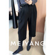 美洋（MEIYANG）馬褲 VTG中古 立體雙褶七分騎士氣球褲【小70】顯瘦個(gè)性秋季新款 黑色 L