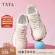 他她（TATA）云朵泡芙厚底慢跑鞋女休閑運動(dòng)鞋女老爹鞋秋WPC06CM4 白/銀（波紋款） 35
