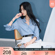 三彩【100亞麻】2025秋季新款純色襯衫翻領(lǐng)寬松襯衣極簡(jiǎn)風(fēng)Z