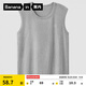 蕉內棉棉301H情侶款背心男女士100%純棉無(wú)側縫寬松圓領(lǐng)居家睡衣夏季 【寬肩】50度花灰 L