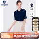 Navigare意大利小帆船女士翻領(lǐng)中袖針織衫修身開(kāi)衫2324524503 藍 M 
