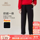 英氏（YEEHOO）兒童衛(wèi)褲加絨男女童長褲加厚中大童裝褲子基礎(chǔ)運動褲冬 黑色 165 