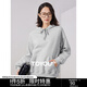 初語(yǔ)澳粒絨連帽衛衣女2024秋季新款寬松慵懶風(fēng)減齡百搭運動(dòng)外套情侶 花灰色 S
