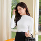 犇業(yè)2025秋冬女莫代爾半高領(lǐng)打底衫內磨毛保暖衣內搭可外穿高級感E365 E365珍珠白 2XL