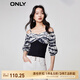 ONLY時尚百搭甜美可調節(jié)肩帶露肩雪紡衫女|1232WS002 H1I 安印花黑白碎花印花 M (165) 84A