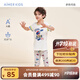 愛慕兒童（AIMER KIDS）夏季短袖男女童兒童睡衣家居服短袖上衣褲子A類透氣舒爽奶皮衣 男七分褲-賽車手AK2428852 130