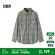 森馬（Semir）森柔牛仔|牛仔襯衫女中長(zhǎng)款純棉復(fù)古秋oversize長(zhǎng)袖襯衣街頭 藍(lán)黃色調(diào)00383 L