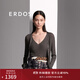ERDOS 春夏V領(lǐng)抽條修身顯瘦星空紗長袖開衫女輕薄鏤空針織衫 浮巖灰 XL 170/92A