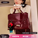 One time翻蓋雙肩包女款2025年最新款女士輕便斜挎包開(kāi)學(xué)禮物送女生 紅+穿靴子貓書(shū)包掛飾