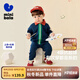 Mini Balabala迷你巴拉男童女童長(zhǎng)袖套裝寶寶休閑嬰兒衣服套裝學(xué)院兩件套 深藍(lán)80877 100