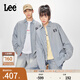 Lee25新品寬松版翻領(lǐng)復古淺藍色男女同款復古長(cháng)袖牛仔襯衫休閑潮 淺藍色（尺碼偏大，拍小一碼） XS
