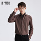 利郎青年商務(wù)男裝【親膚舒適】襯衫男加厚純色正裝通勤保暖長(cháng)袖襯衣 銅棕色（1Y） 41